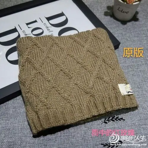 经典实用棒针菱形花围.