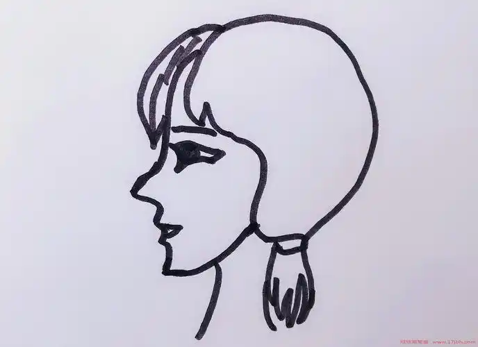 侧面女生头像简笔画 女生头像怎么画-人物简笔画-欣欣简笔画