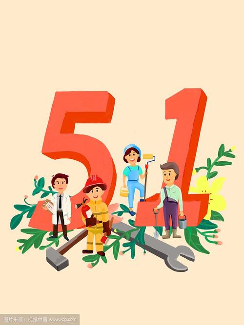 五一劳动节竖幅五一字符大