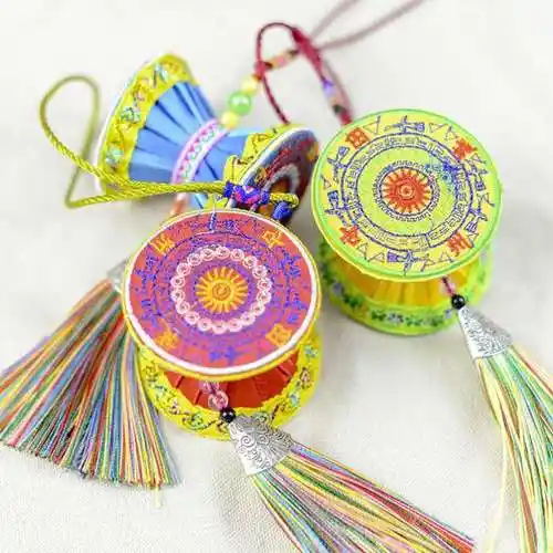 广西壮族文化元素刺绣挂件壮锦布艺铜鼓民族商务礼品壮锦