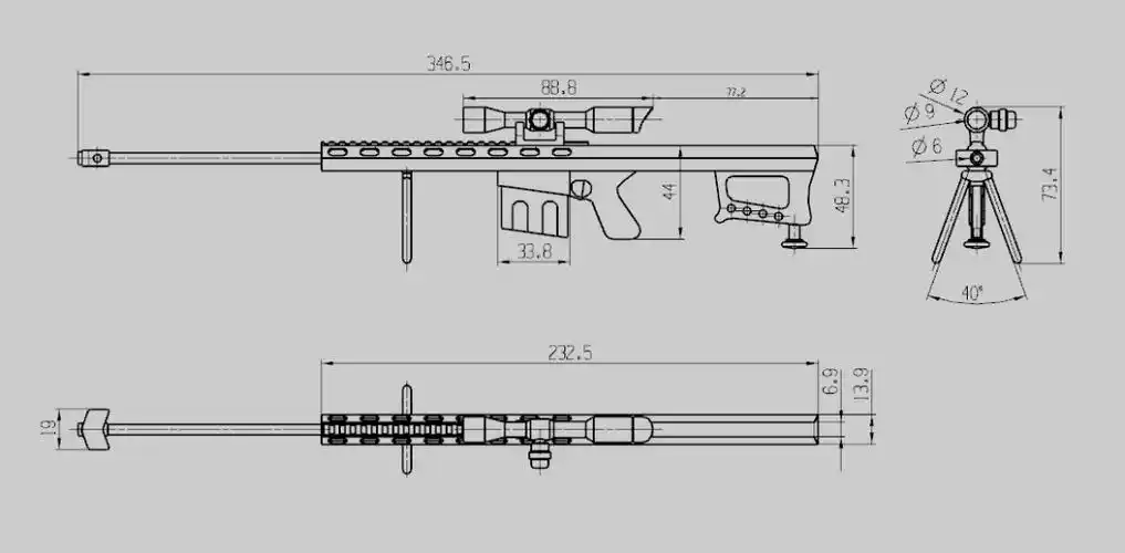 【高训智造】原创专业课堂第163期--67用3d打印制作一把巴雷特狙击