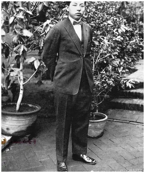 老照片,张学良西装革履帅气十足,图六素颜的陆小曼眸中含情
