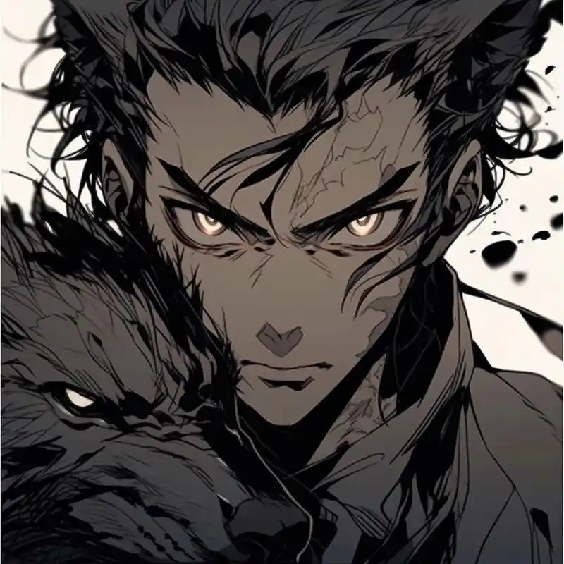 狼与少年,水墨风头像 这一期狼与少年变成水墨风风格,希望打造的是