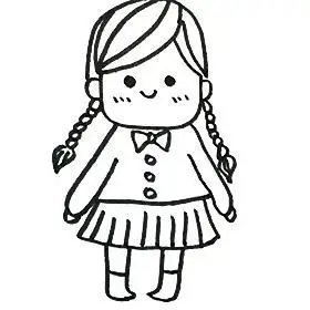 女学生简笔画