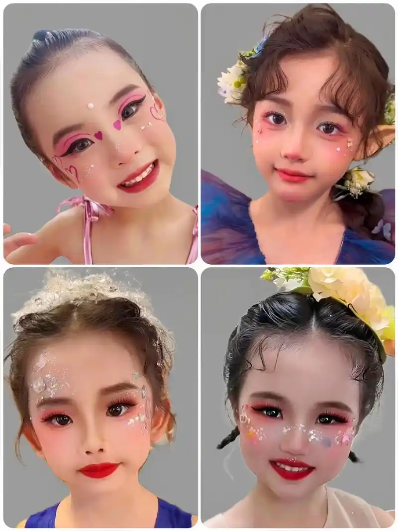 快来看看吧,喜欢哪个拿走不谢999999#儿童舞台妆 #六一 #化妆