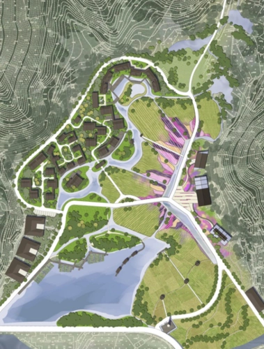 景观ps素材|美丽乡村景观总平面图psd