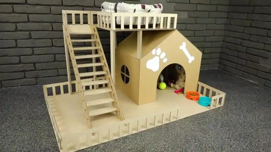 如何用纸板制作宠物别墅 创意diy