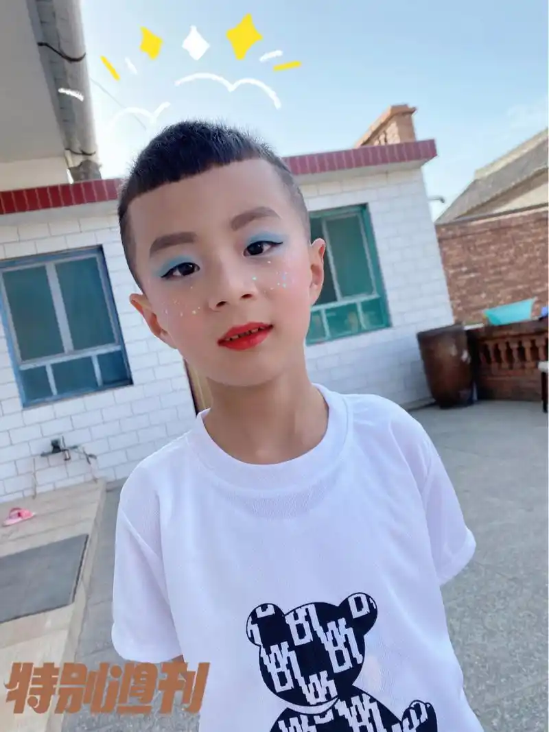 六一男童妆容 六一给侄子化的,自我欣赏不错91