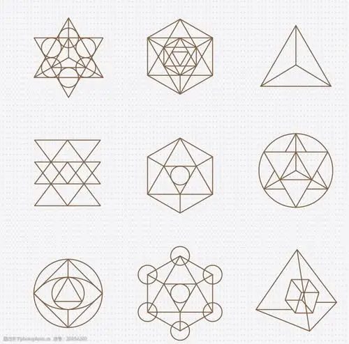 简约线条几何图形组合矢量素材