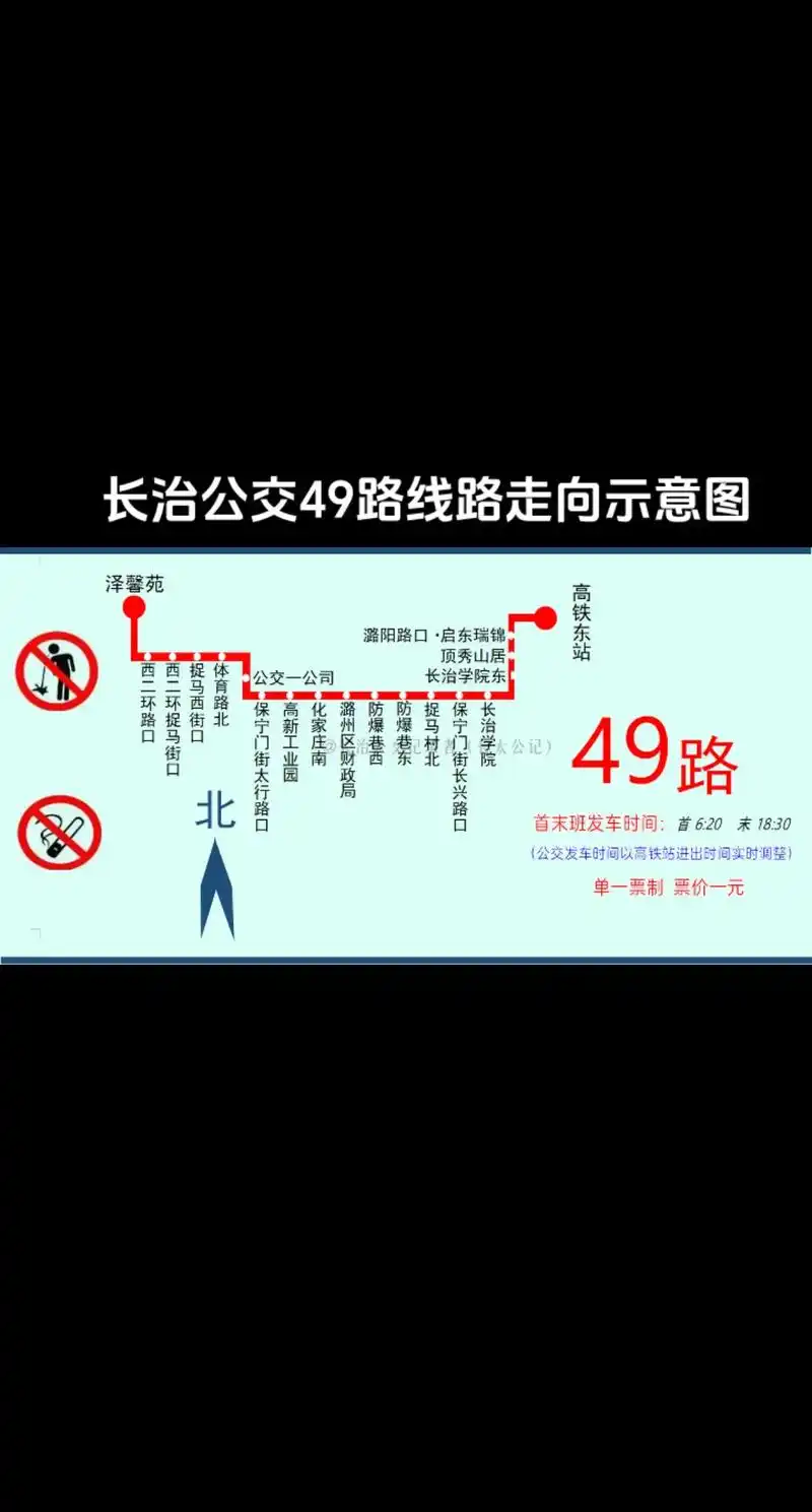 长治公交 #交通出行 长治公交49路线路走向示意图#扩散周 - 抖音