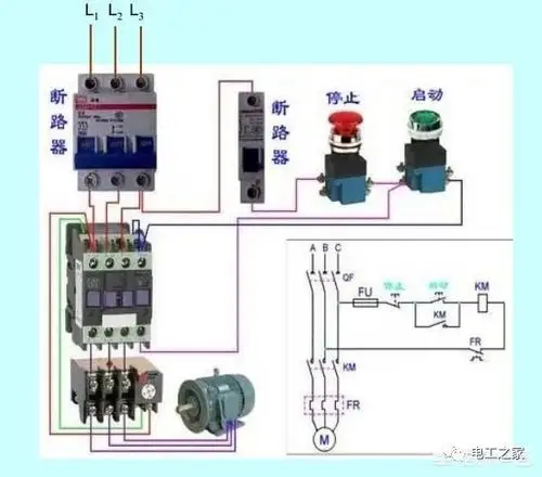 下去不允许再按上来_一个启动按钮一个停止按钮控制三相电机怎么接线