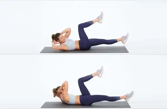 倩狐:单车式卷腹—最能显现性感腹肌的动作