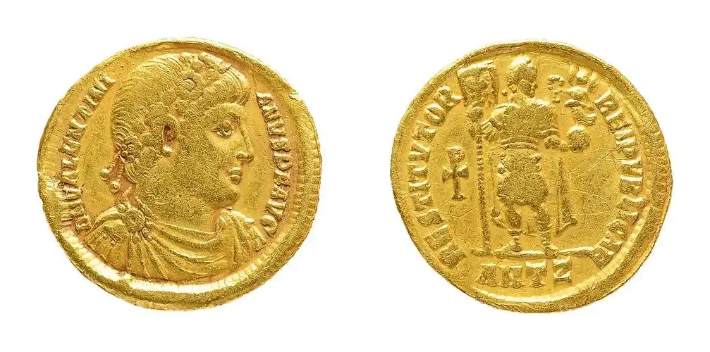 【西罗马帝国皇帝瓦伦丁一世金币一枚】拍卖品_图片_价格_鉴赏_钱币