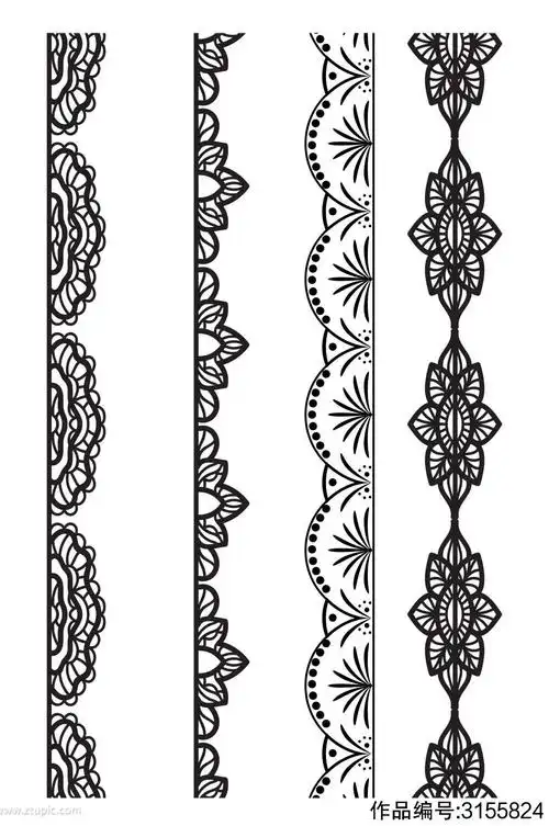 蕾丝花纹花边素材免扣元素