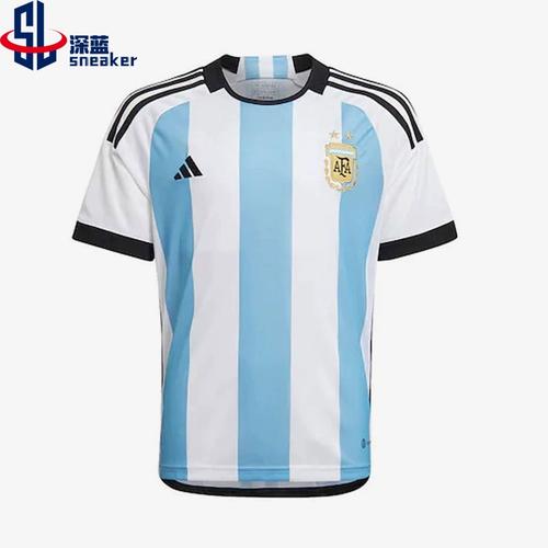 adidas/阿迪达斯正品世界杯阿根廷主场大童足球球衣t恤hf1488