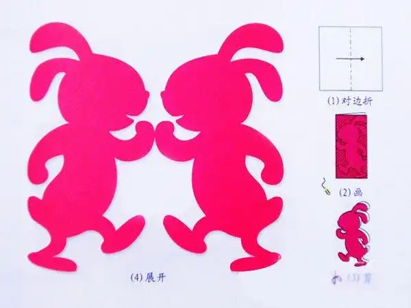 兔子剪纸步骤