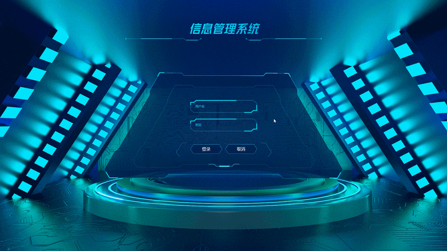 科技感响应式管理系统后台登录页ui设计html模板