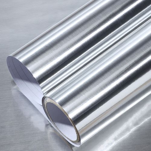 乐尔曼金属贴纸仿不锈钢银色银箔墙贴拉丝镜面贴纸自粘