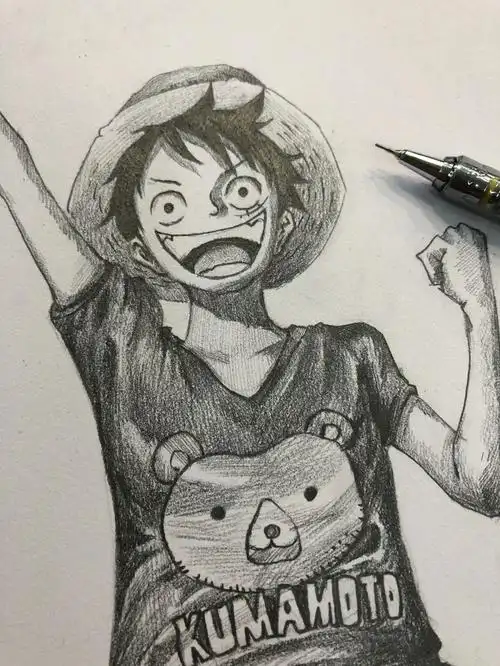 绘画工具:自动铅笔 橡皮 素描90#海贼王  #海贼王手绘  #画画