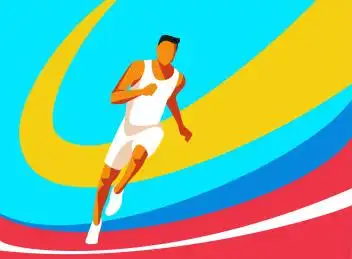 矢量奔跑运动插画 运动