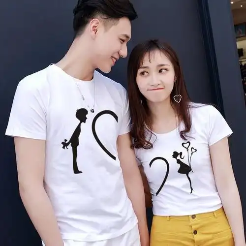 (两件装)love情侣装夏天t恤两件装新款情侣装夏季t恤短袖男女装韩版