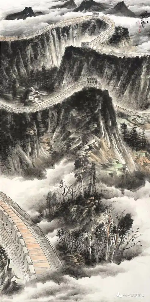 书画家影像网荐艺术家王金明巨幅山水画赏析