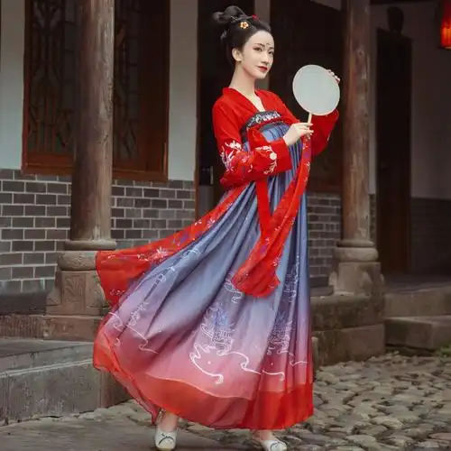 新款汉服成人若依齐胸襦裙清新淡雅仙女装对襟齐胸襦裙改良古装夏