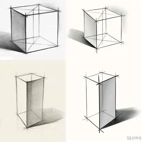 作业:零基础怎么开始学素描之方体透视素描画法练习 - 魔王van事屋