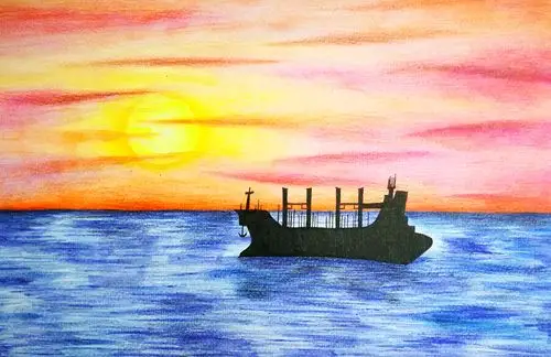 画画继续～一张彩铅风景