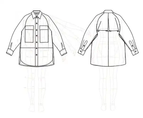procreate时装款式图插肩袖上衣第七期