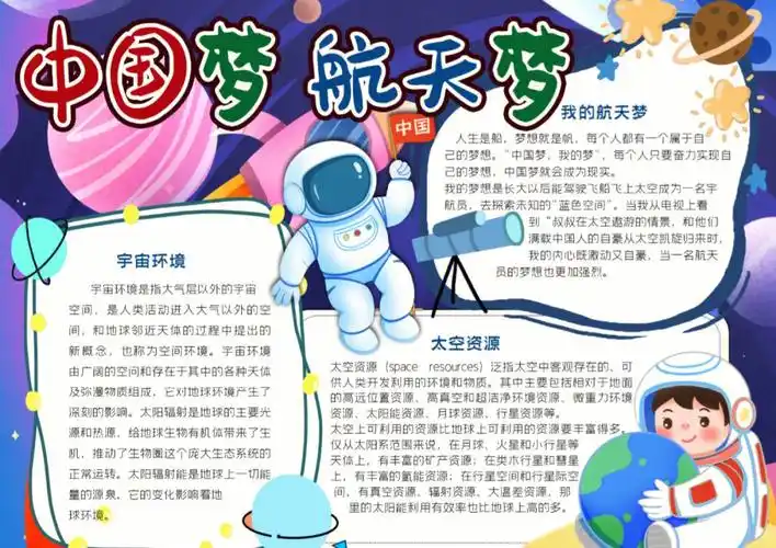 我的航天梦电子小报航空航天小知识word板报