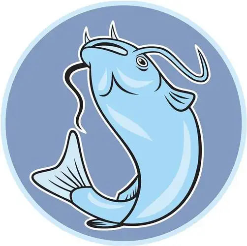 鲶鱼,跳跃,圆,卡通