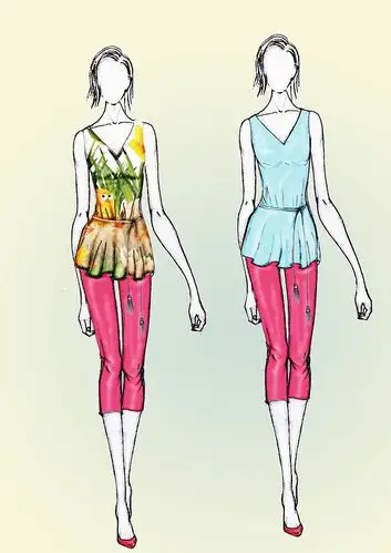 夏季女性服装效果设计图