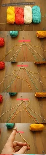 diy毛线编织手链手工教程 - 创意画报|创意生活,手工制作 - 哇噻