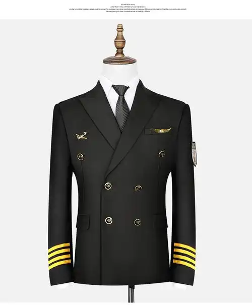 conwhd机长航空制服套装男 春秋季 乘务飞行员服装年会表演出服 无肩