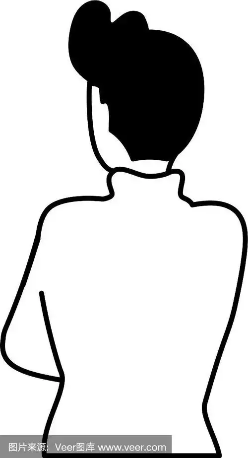 年轻人在白色背景上的背部位置