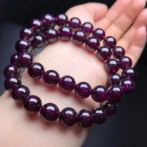 天然巴西紫牙乌石榴石手串尺寸910mm