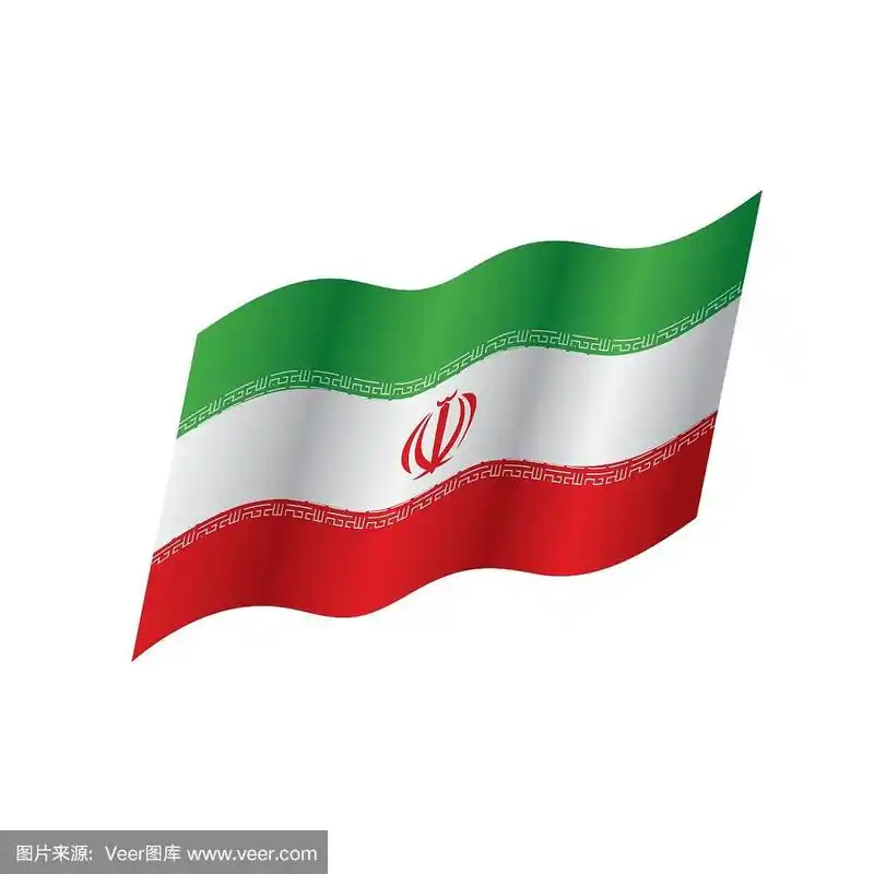 伊朗国旗,矢量图