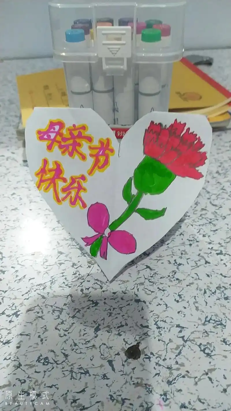 母亲节快乐祝天下母亲身体健康 借用儿子的贺卡祝愿我的两个妈 -抖