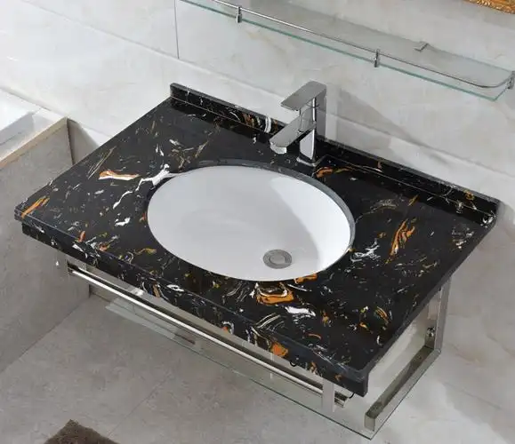 大理石洗手盆卫生间洗手池挂墙式洗脸盆宾馆洗漱台盘浴室柜组合小 50*