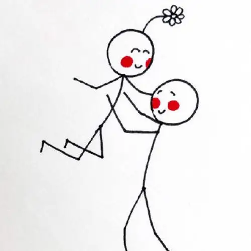 火柴人爱情插画 小情书配图素材