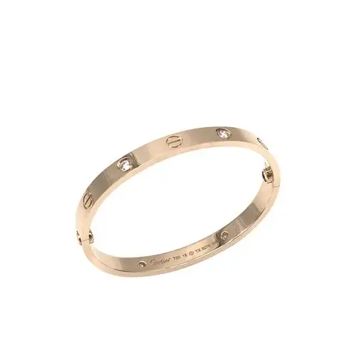 [9.9新]卡地亚cartier四钻love手镯16号