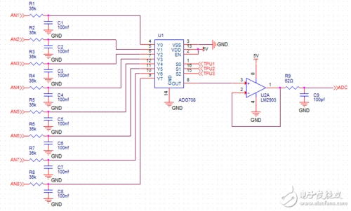 adg708或74hc4051多路复用时通道间串扰怎么解决?求助大神