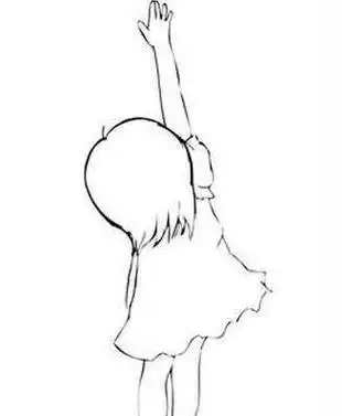 坐那的小人背影简笔画