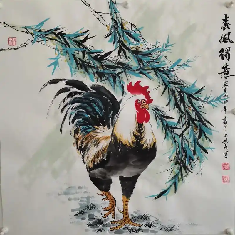 王兴民国画公鸡:精品#国画 #国画鸡 #原创作品 - 抖音