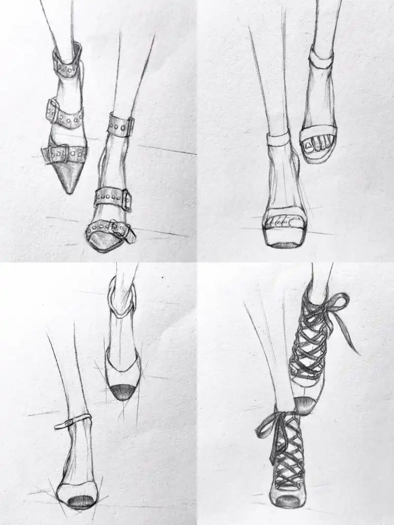 画鞋步骤图解,再学不会真的要打pp了 每次发鞋和脚的画法都有人说学废
