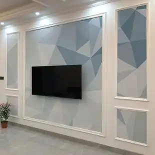 北欧风格墙纸简约个性立体几何图案电视背景墙壁纸客厅8d影视墙布