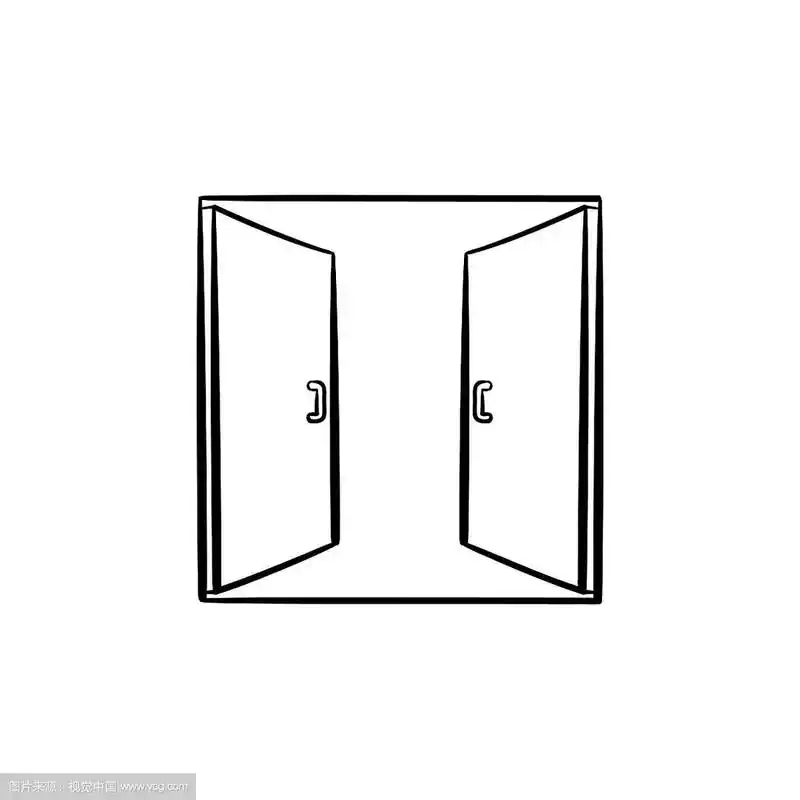 打开门手绘草图图标