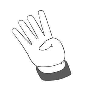 手势比数字4商业元素