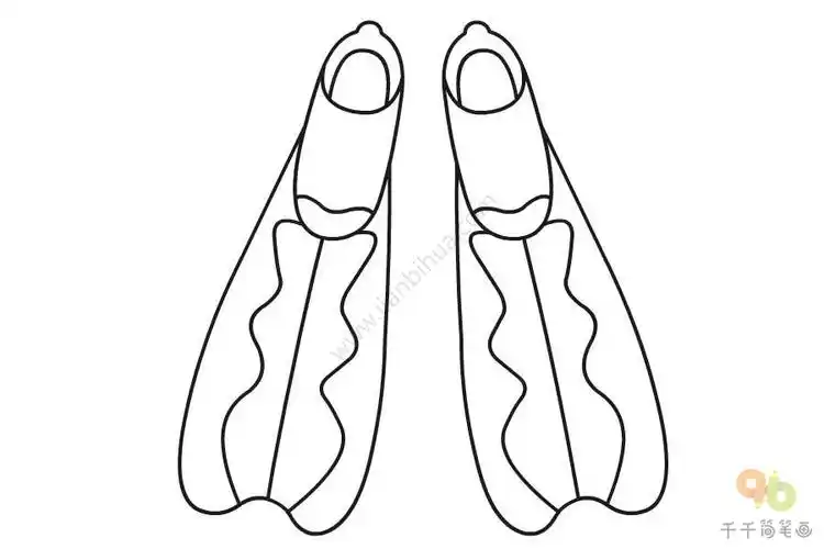 脚蹼简笔画步骤教程